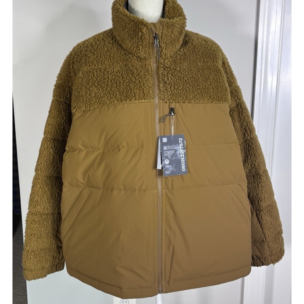 Eddie Bauer Sherpa Puffer Jacket Womens XXL 650 Down Full Zip Bronze Brown NWT